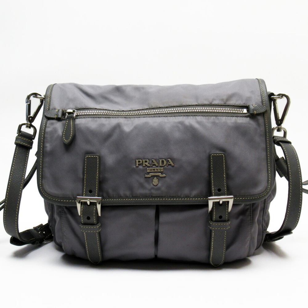 Prada crossbody shoulder bag gray leather classic favorite
